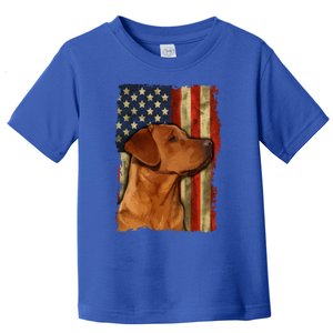 Foxred Labrador Retriever Us Flag Fox Red Labrador Dog Lover Gift Toddler T-Shirt