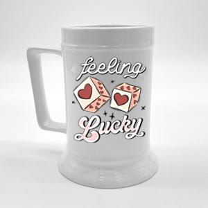 Feeling Lucky Retro Valentine Groovy Valentines Day Gift Beer Stein