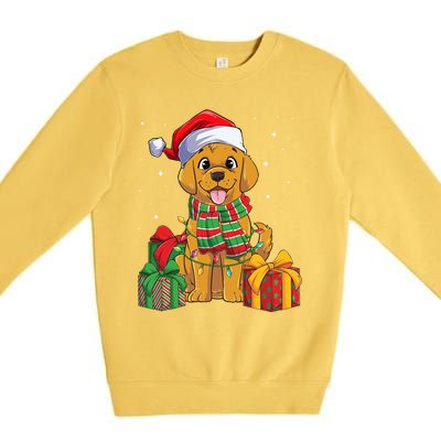 Funny Labrador Retriever Christmas Lights Xmas Lab Dog Lover Great Gift Premium Crewneck Sweatshirt