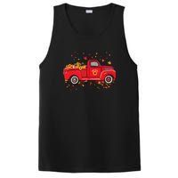 Fall Leaves Red Truck Pumpkins Sunflower Autumn Thanksgiving PosiCharge Competitor Tank