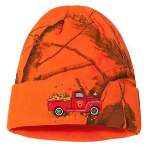 Fall Leaves Red Truck Pumpkins Sunflower Autumn Thanksgiving Kati Licensed 12" Camo Beanie