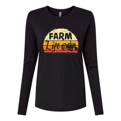 Farm Life Rancher Barnyard Harvest Farming Barn Cattle Womens Cotton Relaxed Long Sleeve T-Shirt