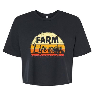 Farm Life Rancher Barnyard Harvest Farming Barn Cattle Bella+Canvas Jersey Crop Tee