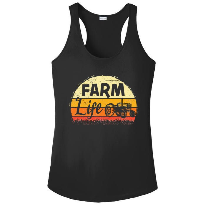 Farm Life Rancher Barnyard Harvest Farming Barn Cattle Ladies PosiCharge Competitor Racerback Tank