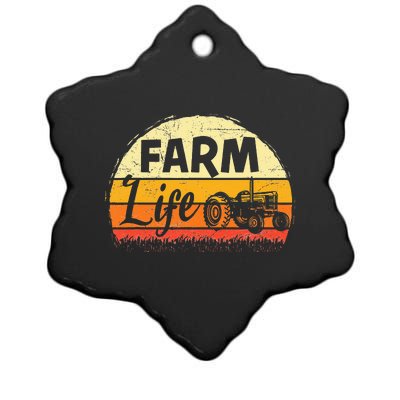 Farm Life Rancher Barnyard Harvest Farming Barn Cattle Ceramic Star Ornament