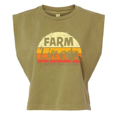 Farm Life Rancher Barnyard Harvest Farming Barn Cattle Garment-Dyed Women's Muscle Tee