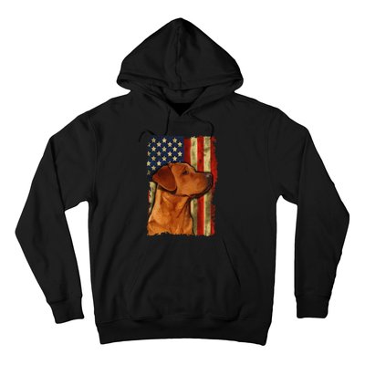 Foxred Labrador Retriever US Flag Fox Red Labrador Dog Lover Hoodie