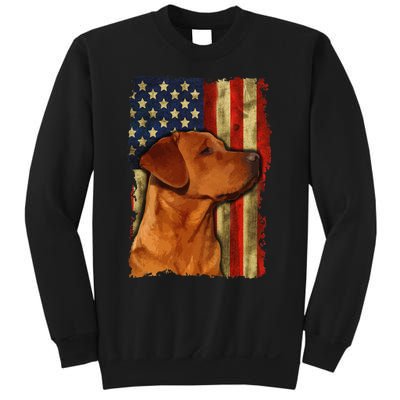 Foxred Labrador Retriever US Flag Fox Red Labrador Dog Lover Sweatshirt