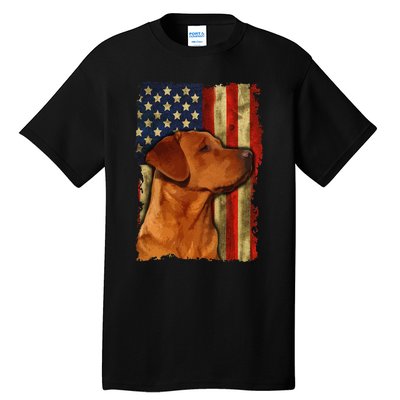 Foxred Labrador Retriever US Flag Fox Red Labrador Dog Lover Tall T-Shirt