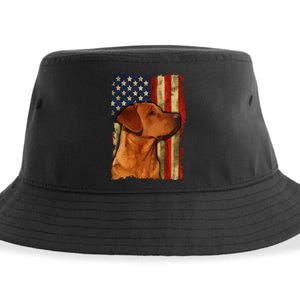 Foxred Labrador Retriever US Flag Fox Red Labrador Dog Lover Sustainable Bucket Hat