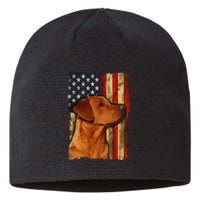 Foxred Labrador Retriever US Flag Fox Red Labrador Dog Lover Sustainable Beanie