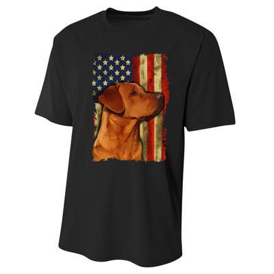 Foxred Labrador Retriever US Flag Fox Red Labrador Dog Lover Performance Sprint T-Shirt