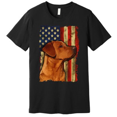 Foxred Labrador Retriever US Flag Fox Red Labrador Dog Lover Premium T-Shirt