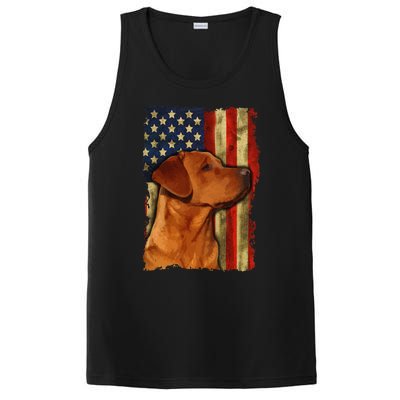 Foxred Labrador Retriever US Flag Fox Red Labrador Dog Lover PosiCharge Competitor Tank