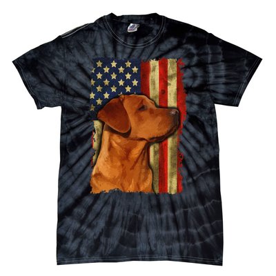 Foxred Labrador Retriever US Flag Fox Red Labrador Dog Lover Tie-Dye T-Shirt