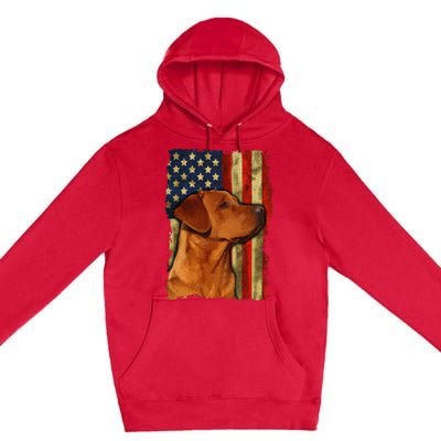 Foxred Labrador Retriever US Flag Fox Red Labrador Dog Lover Premium Pullover Hoodie