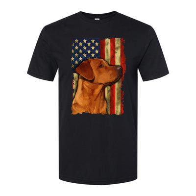 Foxred Labrador Retriever US Flag Fox Red Labrador Dog Lover Softstyle CVC T-Shirt