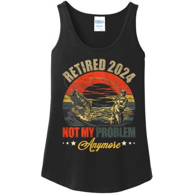 Fishing Lover Retired 2024 Not My Problem Anymore Ladies Essential Tank