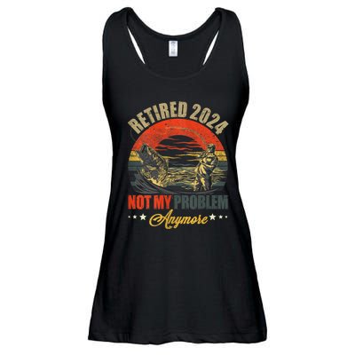 Fishing Lover Retired 2024 Not My Problem Anymore Ladies Essential Flowy Tank