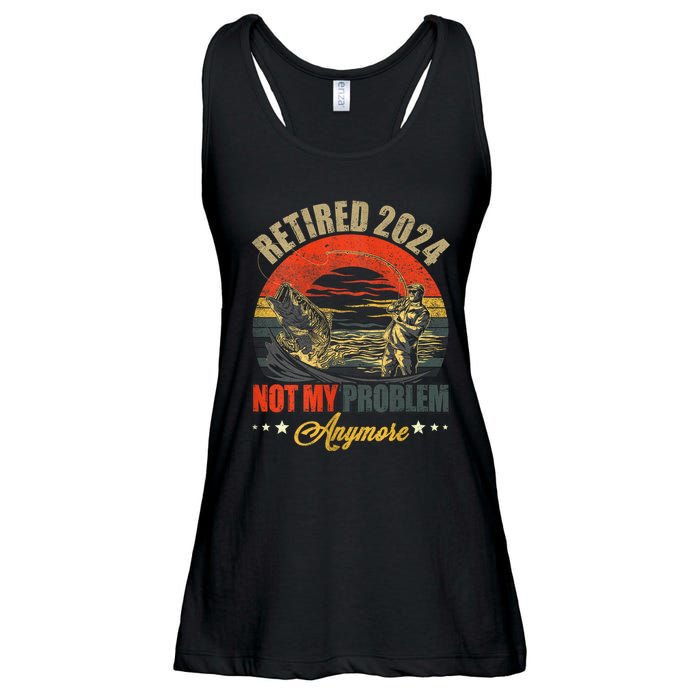 Fishing Lover Retired 2024 Not My Problem Anymore Ladies Essential Flowy Tank