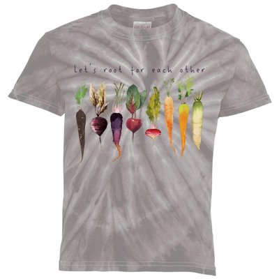 Funny Lets Root For Each Other Vegan Veggies Vegetable Kids Tie-Dye T-Shirt