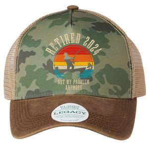 Fishing Lover Retired 2024 Not My Problem Anymore Retirement Legacy Tie Dye Trucker Hat