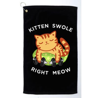 Funny Lifting Right Meow Cat Workout Gym Kitty Tee Platinum Collection Golf Towel