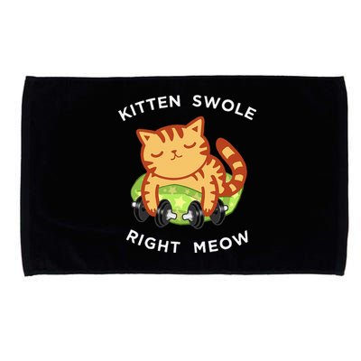 Funny Lifting Right Meow Cat Workout Gym Kitty Tee Microfiber Hand Towel