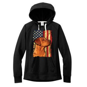 Foxred Labrador Retriever US Flag Fox Red Labrador Dog Lover Women's Fleece Hoodie