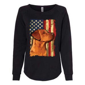 Foxred Labrador Retriever US Flag Fox Red Labrador Dog Lover Womens California Wash Sweatshirt