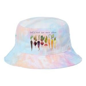 Funny Lets Root For Each Other Vegan Veggies Vegetable Retro Tie Dye Newport Bucket Hat