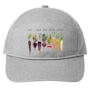 Funny Lets Root For Each Other Vegan Veggies Vegetable Retro 7-Panel Snapback Hat