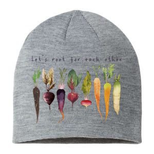 Funny Lets Root For Each Other Vegan Veggies Vegetable Retro Sustainable Beanie