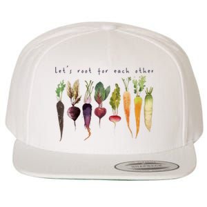 Funny Lets Root For Each Other Vegan Veggies Vegetable Retro Wool Snapback Cap