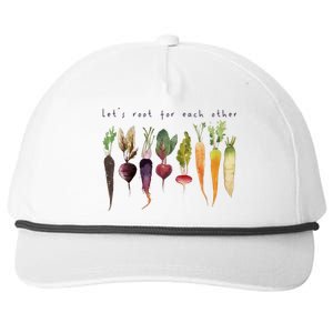 Funny Lets Root For Each Other Vegan Veggies Vegetable Retro Snapback Five-Panel Rope Hat