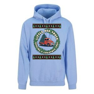 Funny Little Red Truck Hauling A Christmas Tree For Everyone Gift Unisex Surf Hoodie