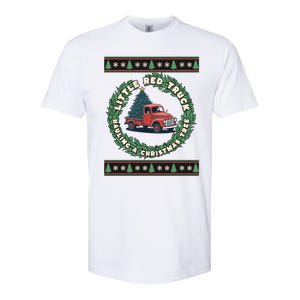 Funny Little Red Truck Hauling A Christmas Tree For Everyone Gift Softstyle CVC T-Shirt