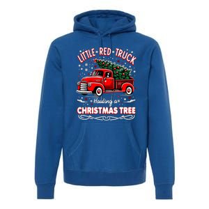 Funny Little Red Truck Hauling A Christmas Tree Xmas Trendy Cute Gift Premium Hoodie