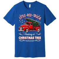 Funny Little Red Truck Hauling A Christmas Tree Xmas Trendy Cute Gift Premium T-Shirt