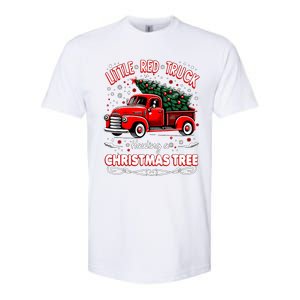 Funny Little Red Truck Hauling A Christmas Tree Xmas Trendy Cute Gift Softstyle CVC T-Shirt