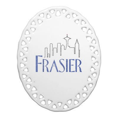 Frasier Logo Raglan Baseball Tee Ceramic Oval Ornament