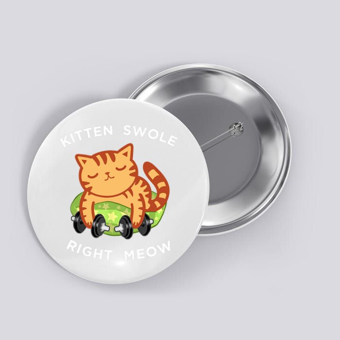 Funny Lifting Right Meow Cat, Workout Gym Button