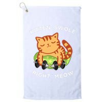 Funny Lifting Right Meow Cat, Workout Gym Platinum Collection Golf Towel