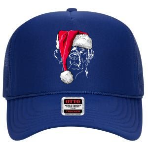 Funny Labrador Retriever Santa Christmas Dog Lab Mom Gift Meaningful Gift High Crown Mesh Back Trucker Hat