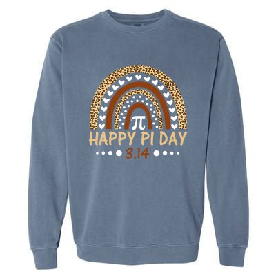 Funny Leopard Rainbow Happy Pi Day Mathematic Math Teacher Gift Garment-Dyed Sweatshirt