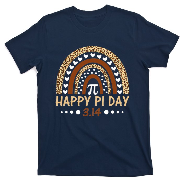 Funny Leopard Rainbow Happy Pi Day Mathematic Math Teacher Gift T-Shirt