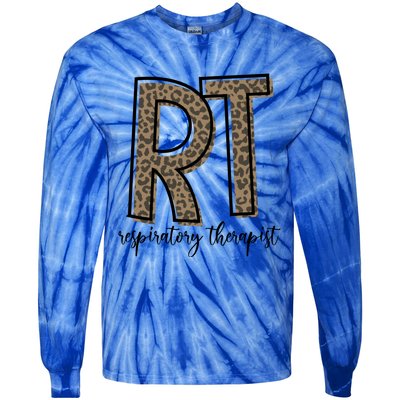 Funny Leopard Rt Therapist Respiratory Therapist Week Funny Gift Tie-Dye Long Sleeve Shirt