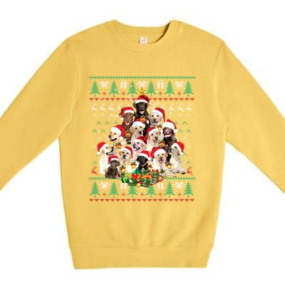 Funny Labrador Retriever Christmas Tree Ugly Sweater Gift Premium Crewneck Sweatshirt