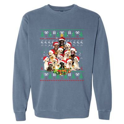 Funny Labrador Retriever Christmas Tree Ugly Sweater Gift Garment-Dyed Sweatshirt