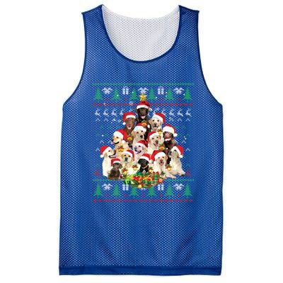 Funny Labrador Retriever Christmas Tree Ugly Sweater Gift Mesh Reversible Basketball Jersey Tank